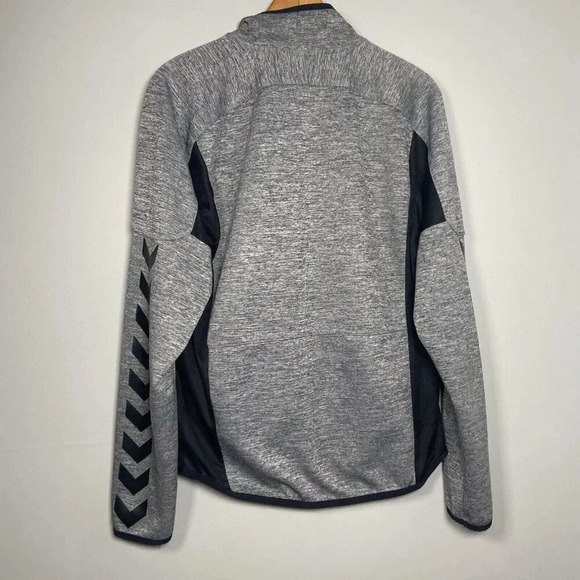 Hummel Mens Classic BEE PHI Gray Grey Black Jacket Track Top Size L Large Zip - Picture 9 of 13